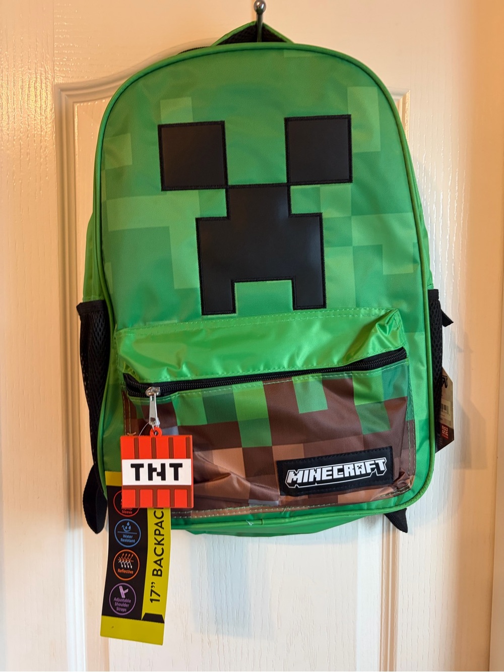Minecraft Kids Green Creeper Backpack
